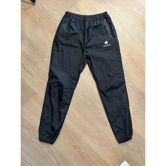 Hot Suit Sauna Pants men’s XL Black White Graphic Hotsuit Sweat Jogger - Picture 1 of 3